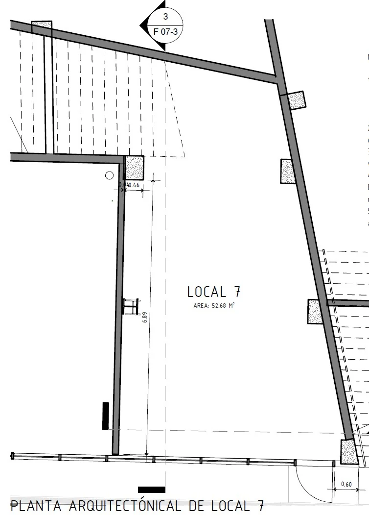 Planta del Local 7 de SOMA, 52.68 metros cuadrados